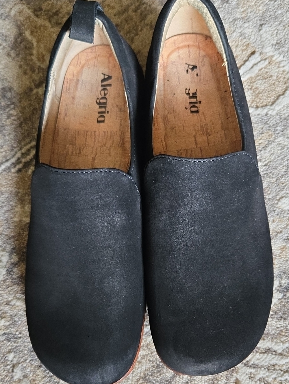 Alegria Size 41 Women's Black Slip-On Suede